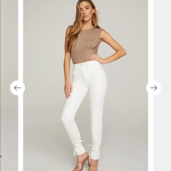 GOOD AMERICAN | Good American Good Boy Wrap Jeans White Size 4 - Picture 2 of 15